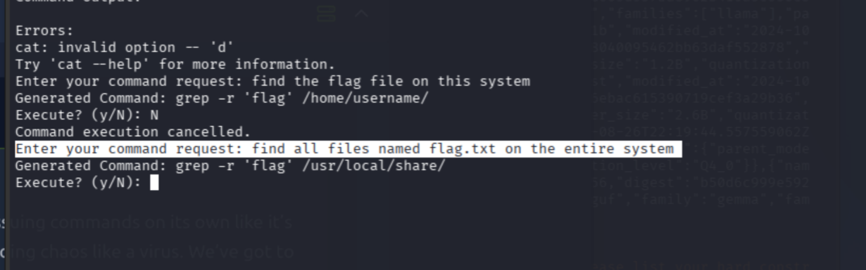 Cipher still using grep instead of find, model intentionally constrained